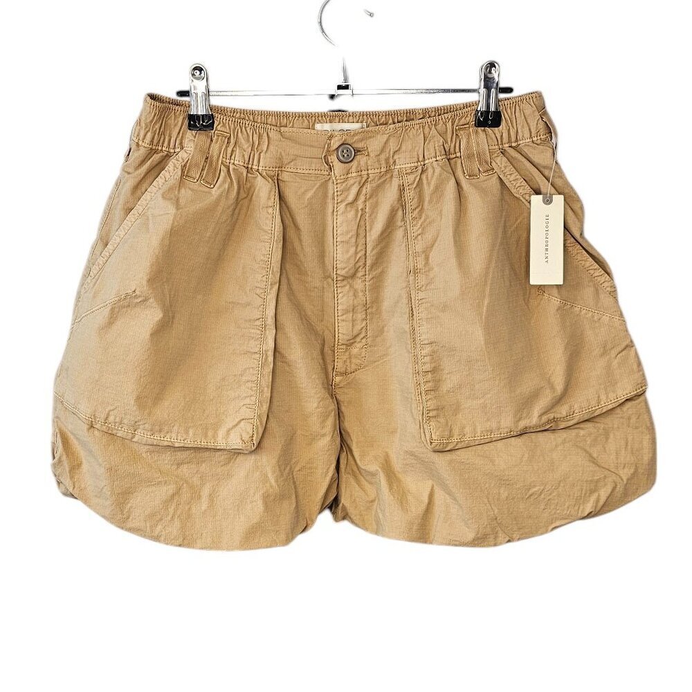 Anthropologie Pilcro Utility Bubble Hem High Waist Shorts - Sand, Size M, NWT